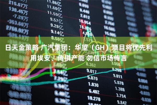 日天金策略 广汽集团：华望（GH）项目将优先利用埃安、传祺产能 勿信市场传言