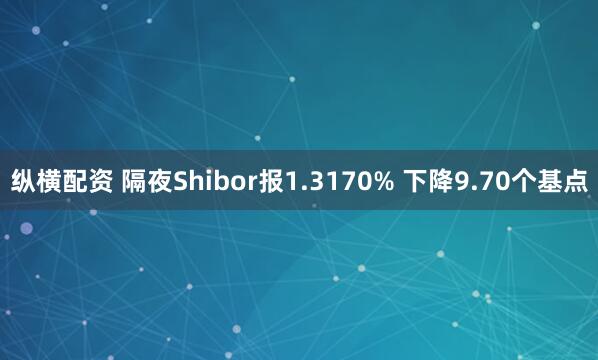 纵横配资 隔夜Shibor报1.3170% 下降9.70个基点