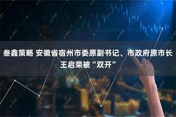 叁鑫策略 安徽省宿州市委原副书记、市政府原市长王启荣被“双开”